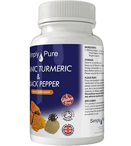 Simply Pure Organic Turmeric and Black Pepper Capsules x 90