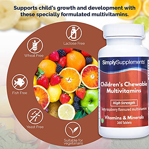 Children's Chewable Multivits | Vegetarian Friendly | Raspberry Flavoured with Vitamins A
