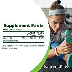 NaturesPlus Vitamin D3 2500 IU - Active Form Vitamin D Supplement - Immune Support