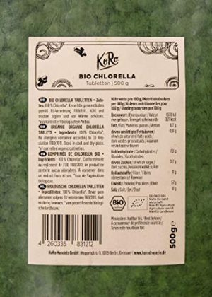 KoRo - Organic Chlorella Tablets 500 g - Superfood Freshwater microalgae in Best Organic Quality Without additives Ideal Food Supplement at WK Organics UK online shop in: Health & Personal Care
