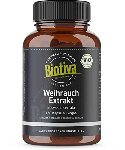 Incense Extract Organic - 150 Capsules - Boswellia Serrata - Introductory Price - 65% Boswelia Acid - Vegan - Controlled Organic Cultivation - Packed in Germany at WK Organics UK online shop in: Health & Personal Care B