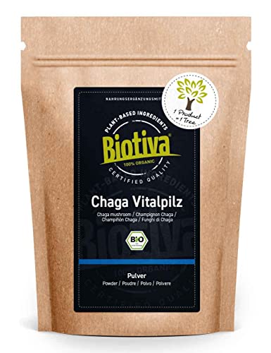 Chaga Mushroom Powder Organic 125g - Certified Wild Collection - from Mongolia and Siberia - >2% Polysacharides - Packed and Controlled in Germany at WK Organics UK online shop in: Health & Personal Care B