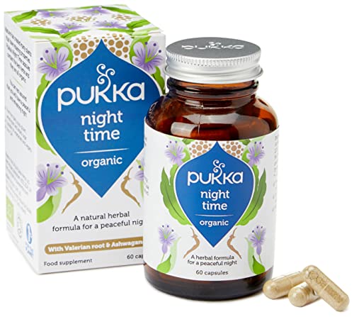 Pukka Herbs | Night Time Organic Herbal Supplement | Valerian & Ashwagandha | Perfect For Bedtime | 60 capsules at WK Organics UK online shop in: Health & Personal Care B