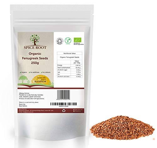 Organic Fenugreek Seeds 250g (Methi Seeds) - Certified Organic at WK Organics UK online shop in: Health & Personal Care B