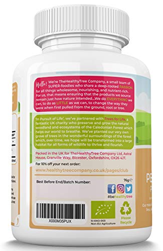 Organic Maca Capsules by TheHealthyTree Company - High Strength 2500mg Extract per Capsule for Men and Women - 120 Vegan Maca Root Powder Tablets at WK Organics UK online shop in: Health & Personal Care C