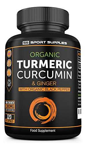 Organic Turmeric Capsules High Strength and Black Pepper with Active Curcumin with Ginger 1380mg - Advanced Tumeric - Each 120 Veg Capsule is Organic at WK Organics UK online shop in: Health & Personal Care B