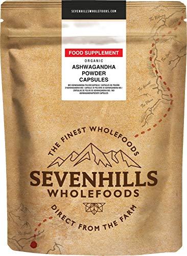 Sevenhills Wholefoods Organic Ashwagandha Capsules 120 x 500mg at WK Organics UK online shop in: Health & Personal Care B