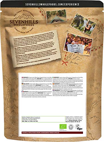 Sevenhills Wholefoods Organic Ashwagandha Capsules 120 x 500mg at WK Organics UK online shop in: Health & Personal Care C