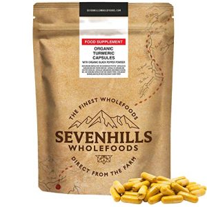 Sevenhills Wholefoods Organic Turmeric with Black Pepper Powder Capsules 365 x 500mg at WK Organics UK online shop in: Health & Personal Care B