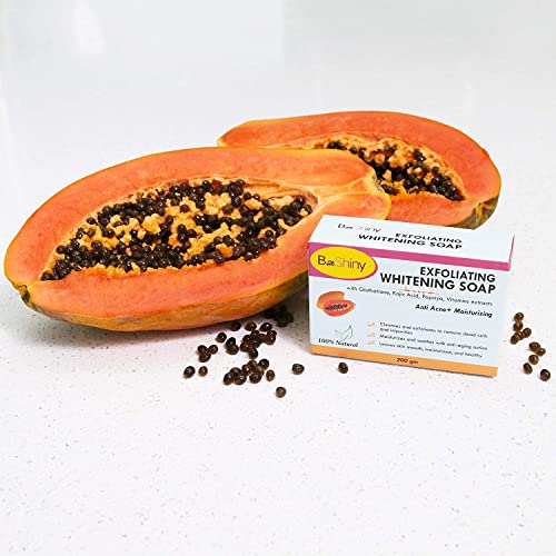 Skin Lightening Brightening Soap with Glutathione Kojic Acid Papaya Vitamins Anti Acne Anti Aging Face Moisturizer 200 g to lighten blemishes dark spots Prevent Pimples and remove blackheads at WK Organics UK online shop in: Beauty C