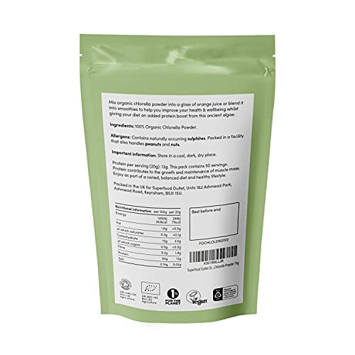 Superfood Outlet Organic Chlorella Powder 1kg at WK Organics UK online shop in: Health & Personal Care C