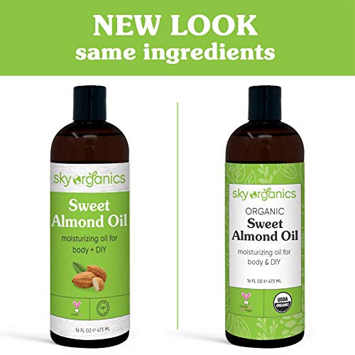 Best Sweet Almond Oil by Sky Organics (473 ml Large Bottle) 100% Pure Cold-Pressed Organic Almond Oil Great As Baby Oil Anti- Wrinkles Anti-Aging Almond Oil - Carrier Oil for Massage & Bath at WK Organics UK online shop in: Beauty C