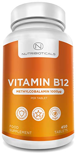 Vitamin B12 Methylcobalamin 1000mcg 450 Tablets (15 Month Supply) | Reduction of Tiredness and Fatigue & Normal Function of The Immune System at WK Organics UK online shop in: Health & Personal Care B
