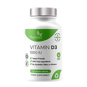Vitamin D 1000iu - Premium Vitamin D3 Easy-Swallow Micro Tablets - One a Day High Strength Cholecalciferol VIT D3 - Vegetarian Supplement - Made in The UK by Pharmtect at WK Organics UK online shop in: Health & Personal Care B