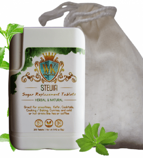 Bag of 400, 600 or 800 stevia sweetener tablets